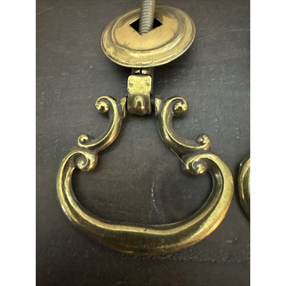 Vintage KBC Brass Plated Drawer Cabinet Pulls 2